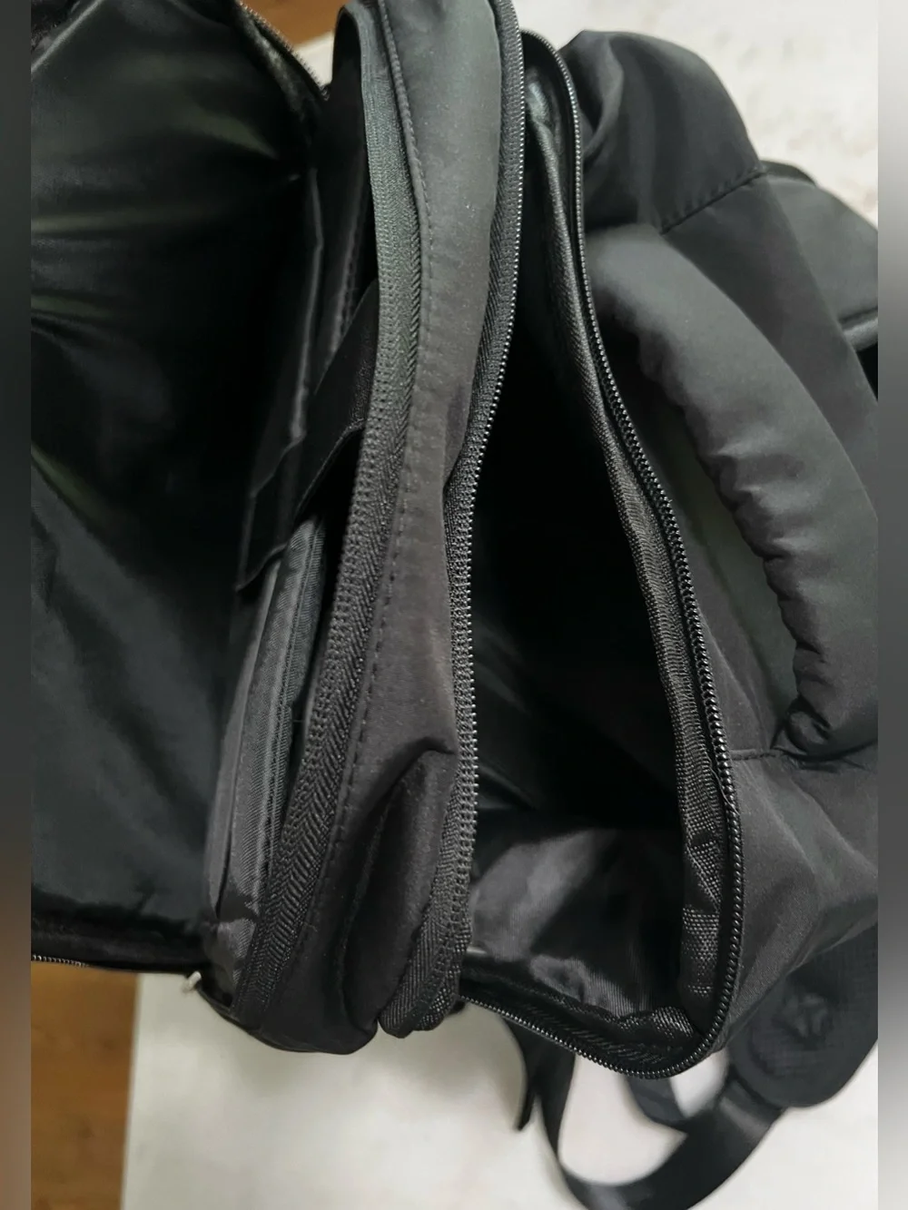 Hanples Black Canvas Travel Flight Backpack 17” Laptop Waterproof Antitheft NWT